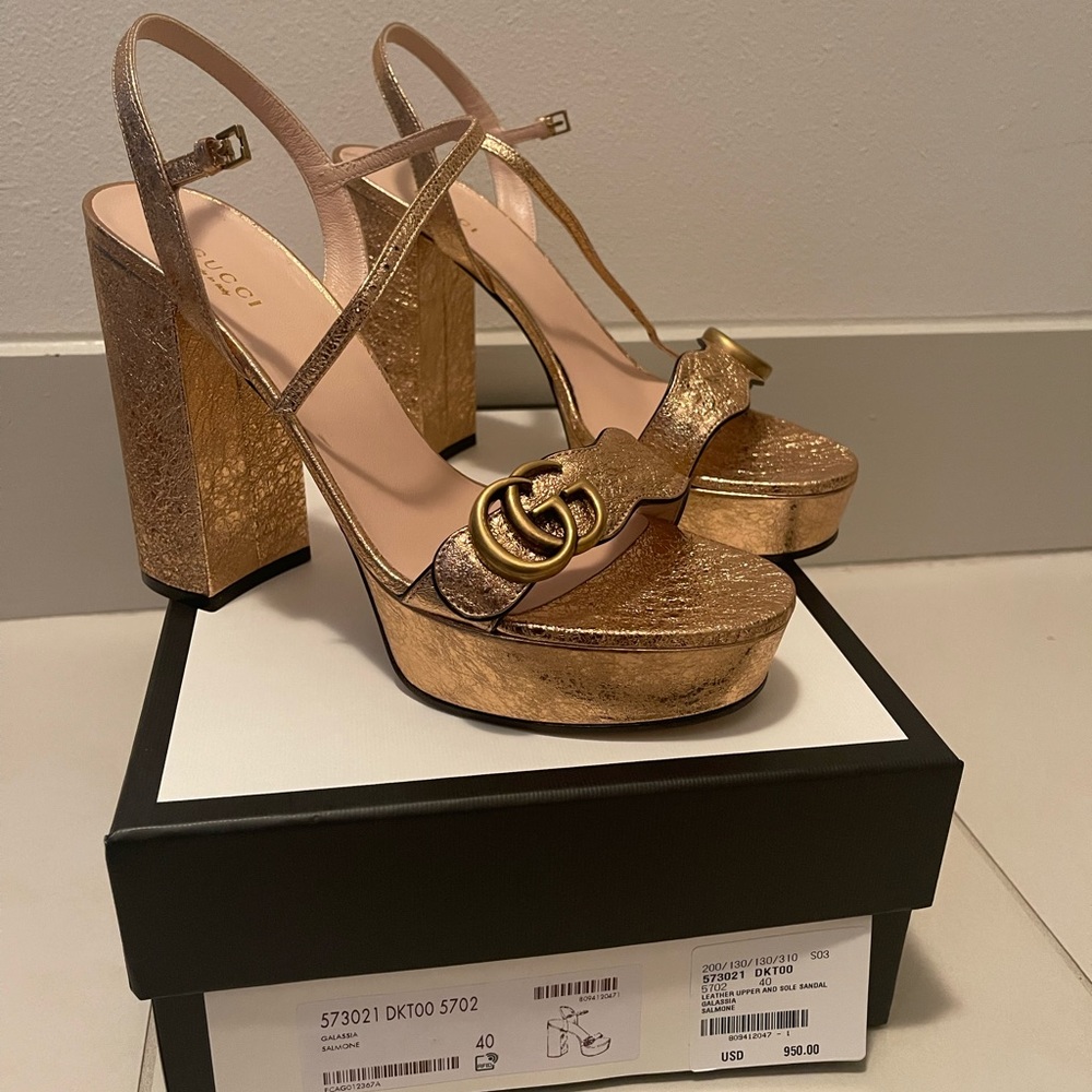 Gucci Heels Color Salmone Rose Gold Size 40